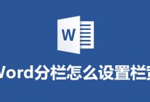 word分栏怎么设置栏宽-系统迷